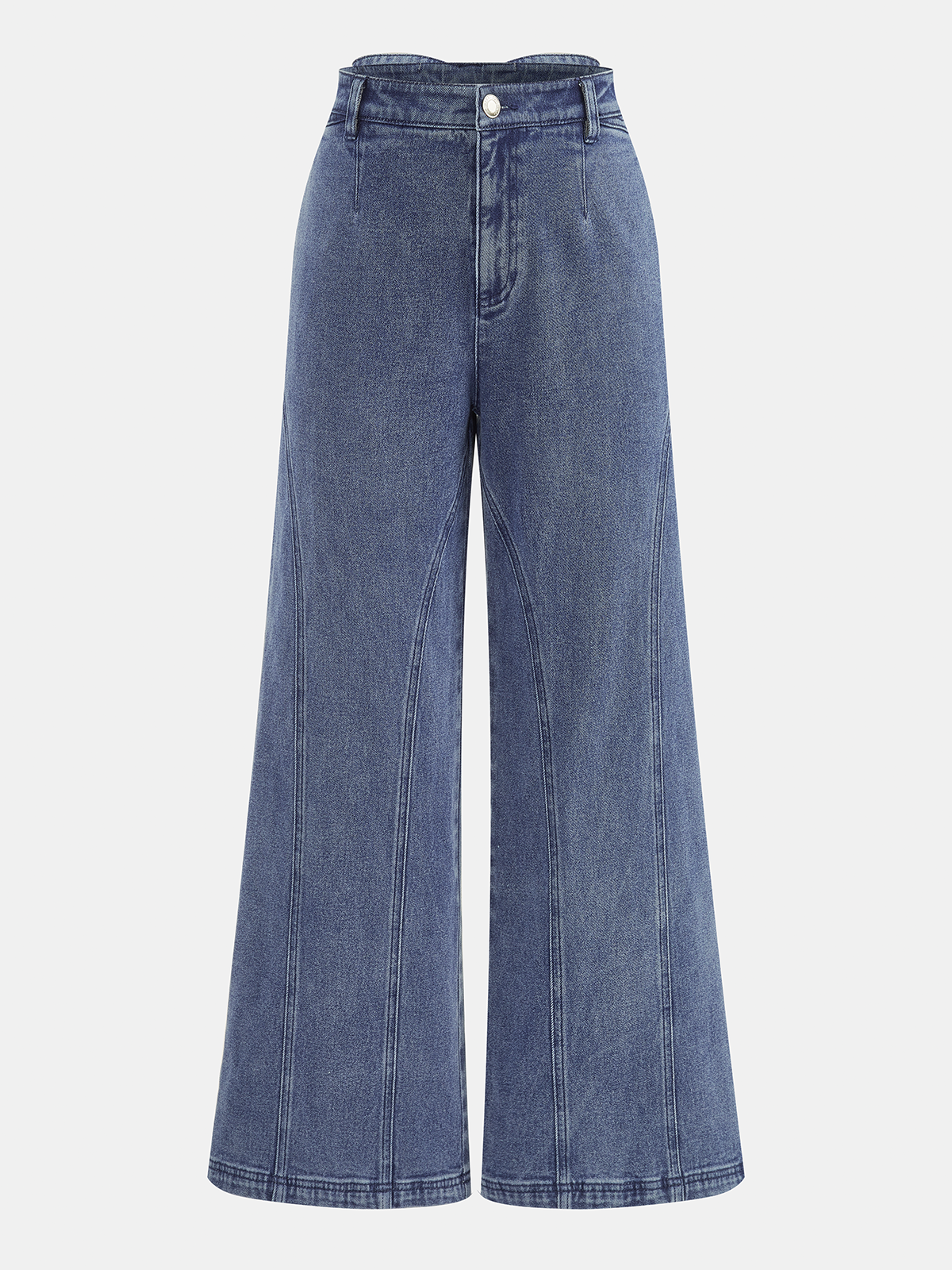 Blue Bow Back High Waist Wide Leg Jeans – view 2