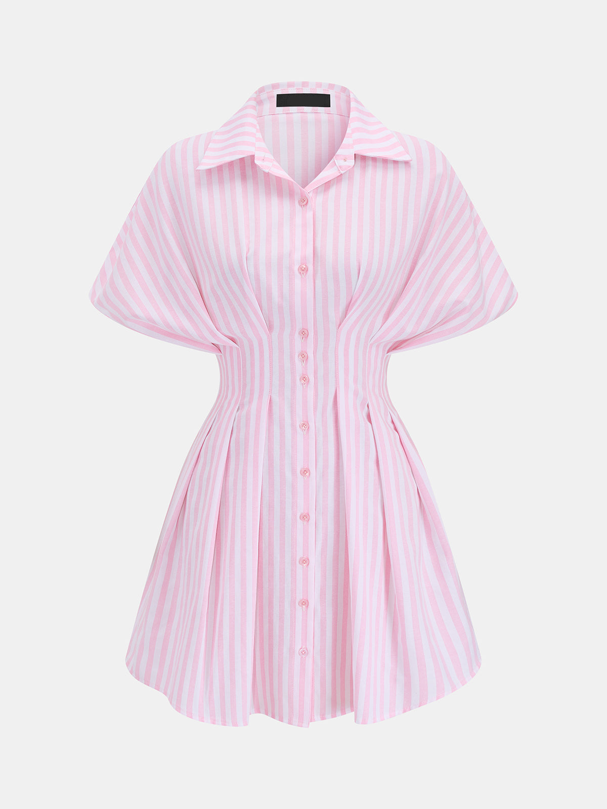 Striped Cinched Waist Shirt Dress – view 2