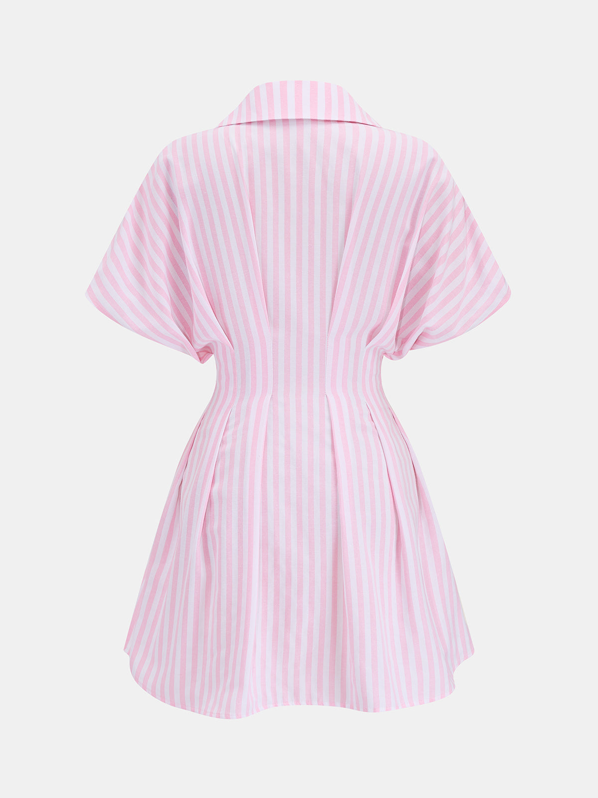 Striped Cinched Waist Shirt Dress – view 3