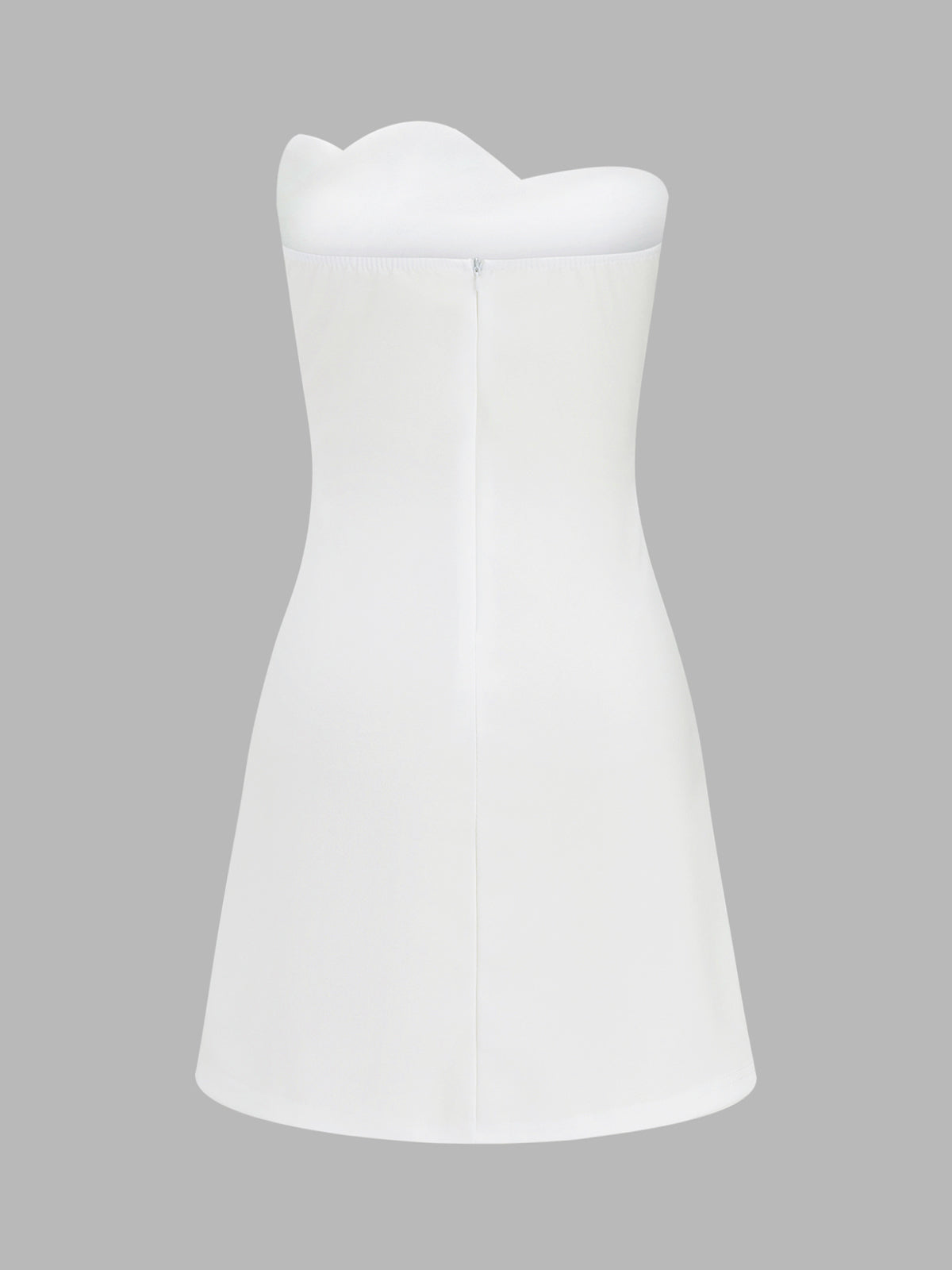 White Floral Print Strapless A-Line Mini Dress – view 2