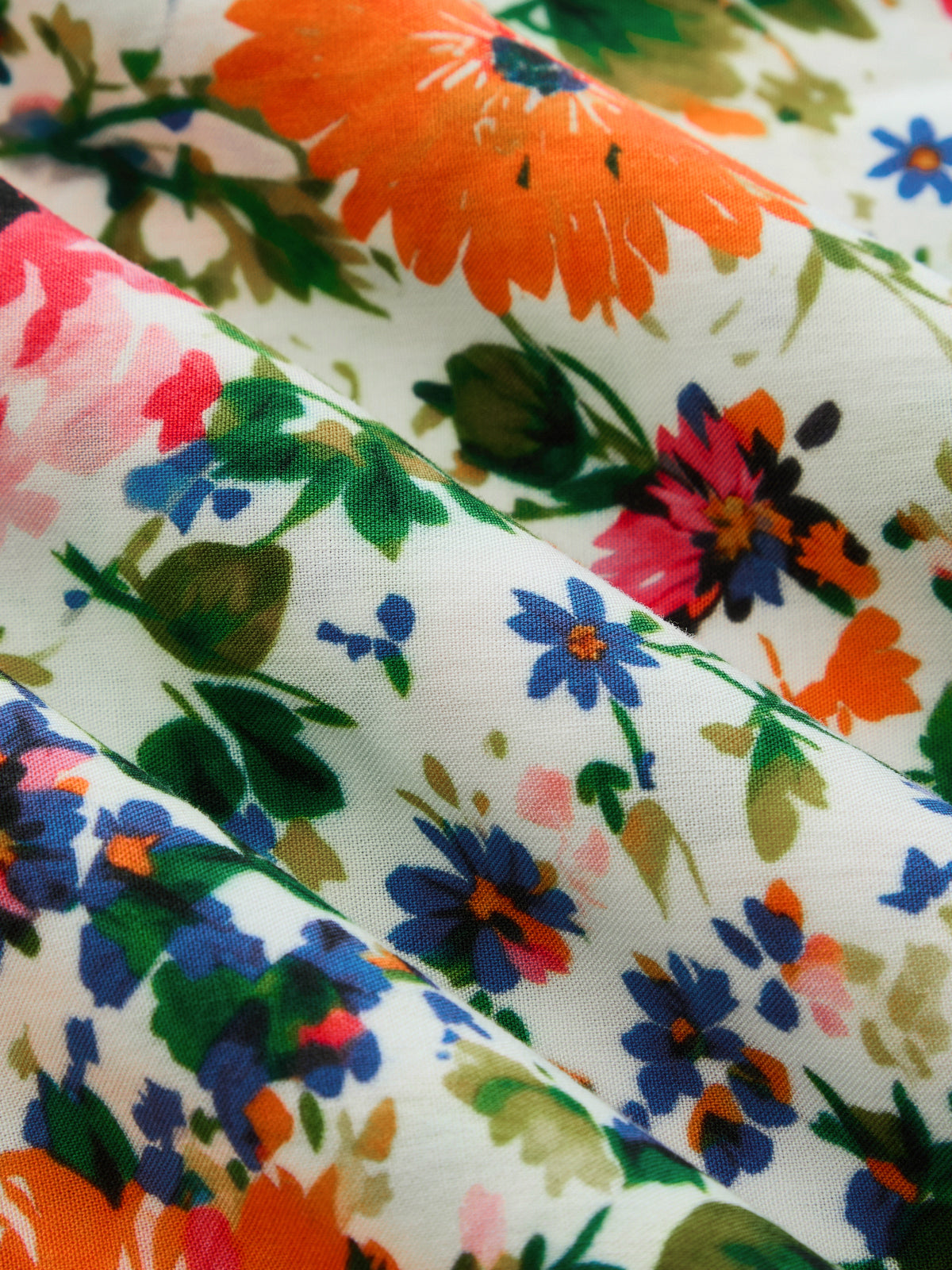 Multicolour Floral Print Mermaid Midi Dress – view 4