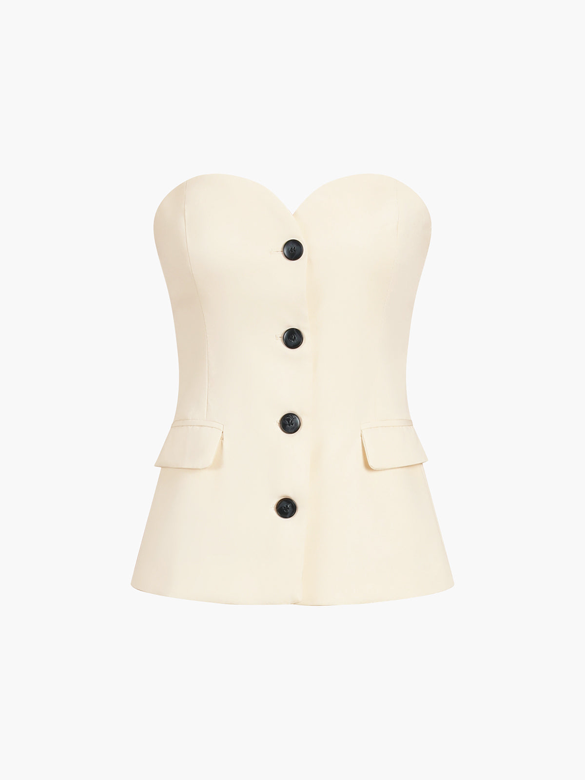 Sweetheart Button-Up Tube Top – view 4