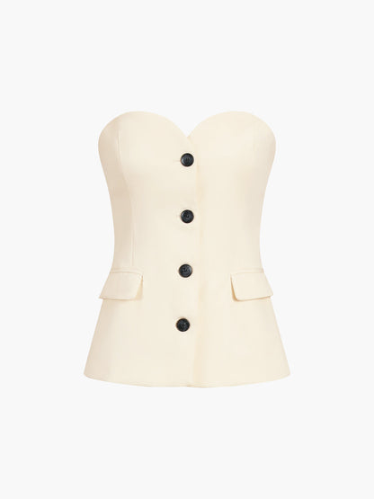 Sweetheart Button-Up Tube Top – view 4