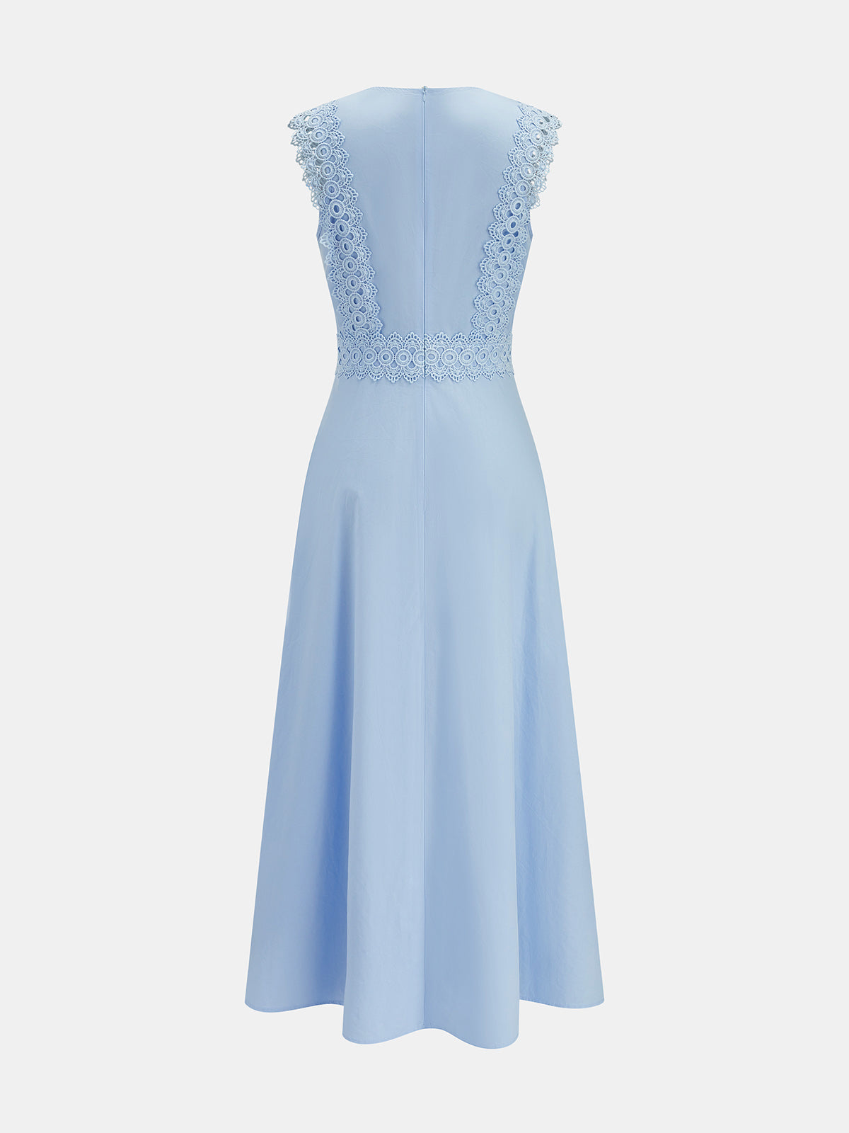 Light Blue Lace Panel Sleeveless Maxi Dress – view 3