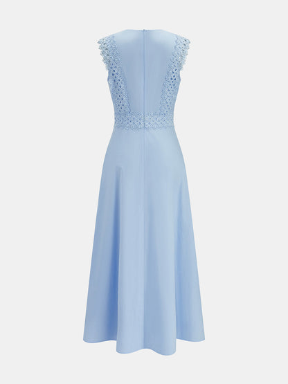 Light Blue Lace Panel Sleeveless Maxi Dress – view 3