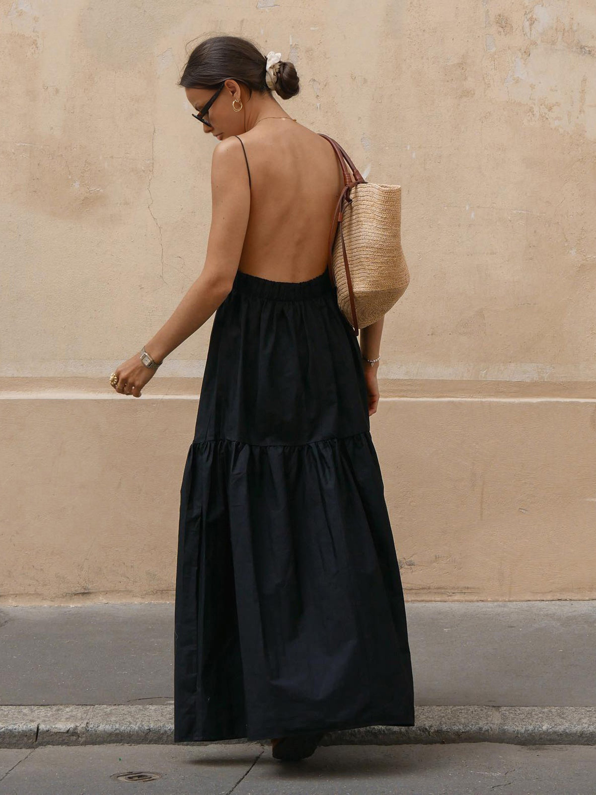 Open Back Low Neck Maxi Dress – view 3