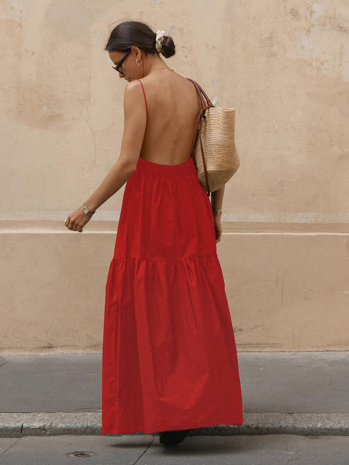 Open Back Low Neck Maxi Dress – view 10