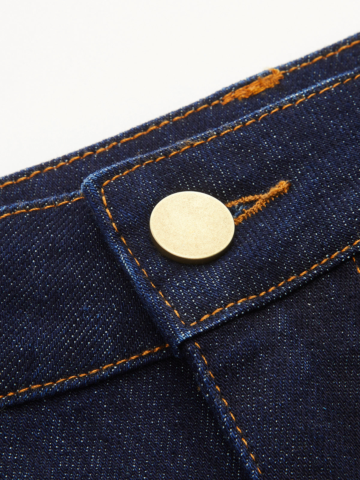 Navy Two-Tone Cuffed Denim Midi Pencil Skirt – view 4