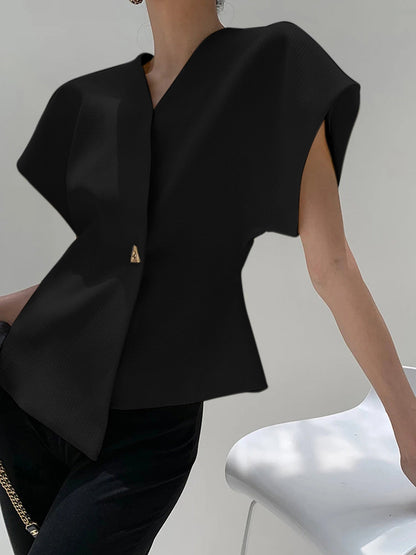 Sleeveless V-Neck Button-Down Blouse – view 8