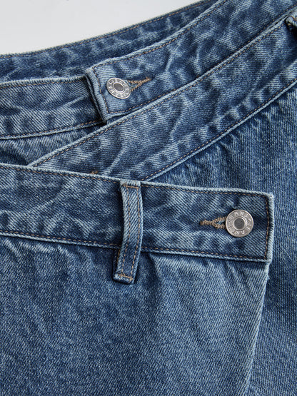 Cross-Front Wide Leg Jeans – view 4
