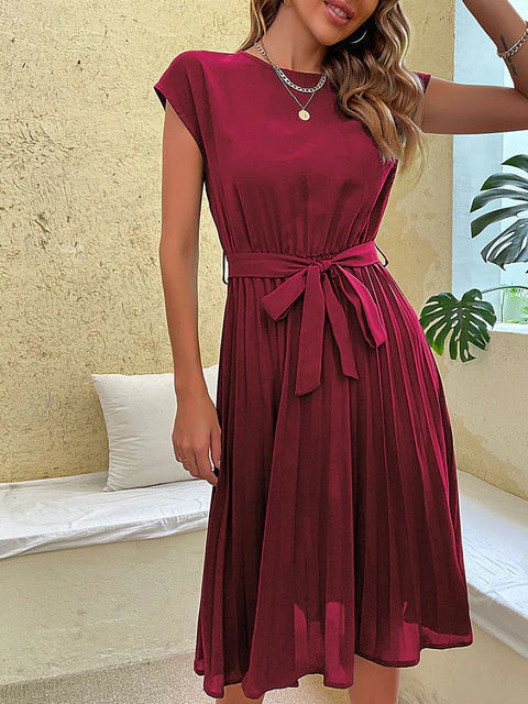 Pleated Relaxed Midi Dress