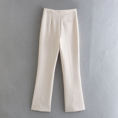 Beige Corset Top & Wide Leg Pants Set
