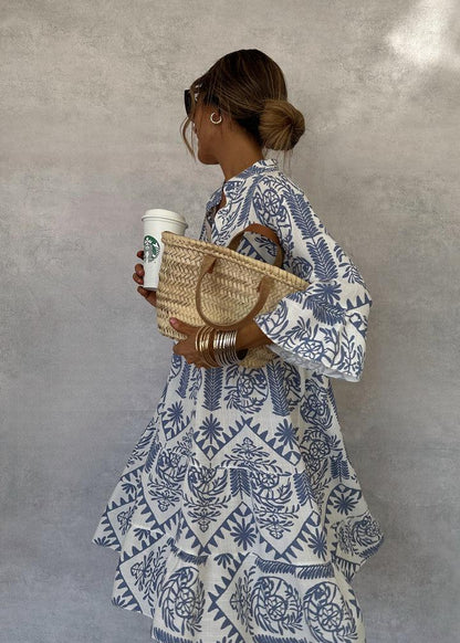 V-Neck 3/4 Sleeve Shift Dress – view 4