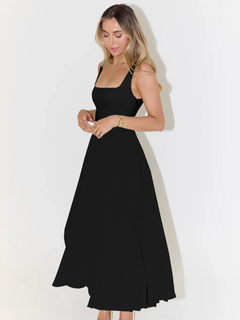 Square Neck Wide Strap Midi Dress – view 7