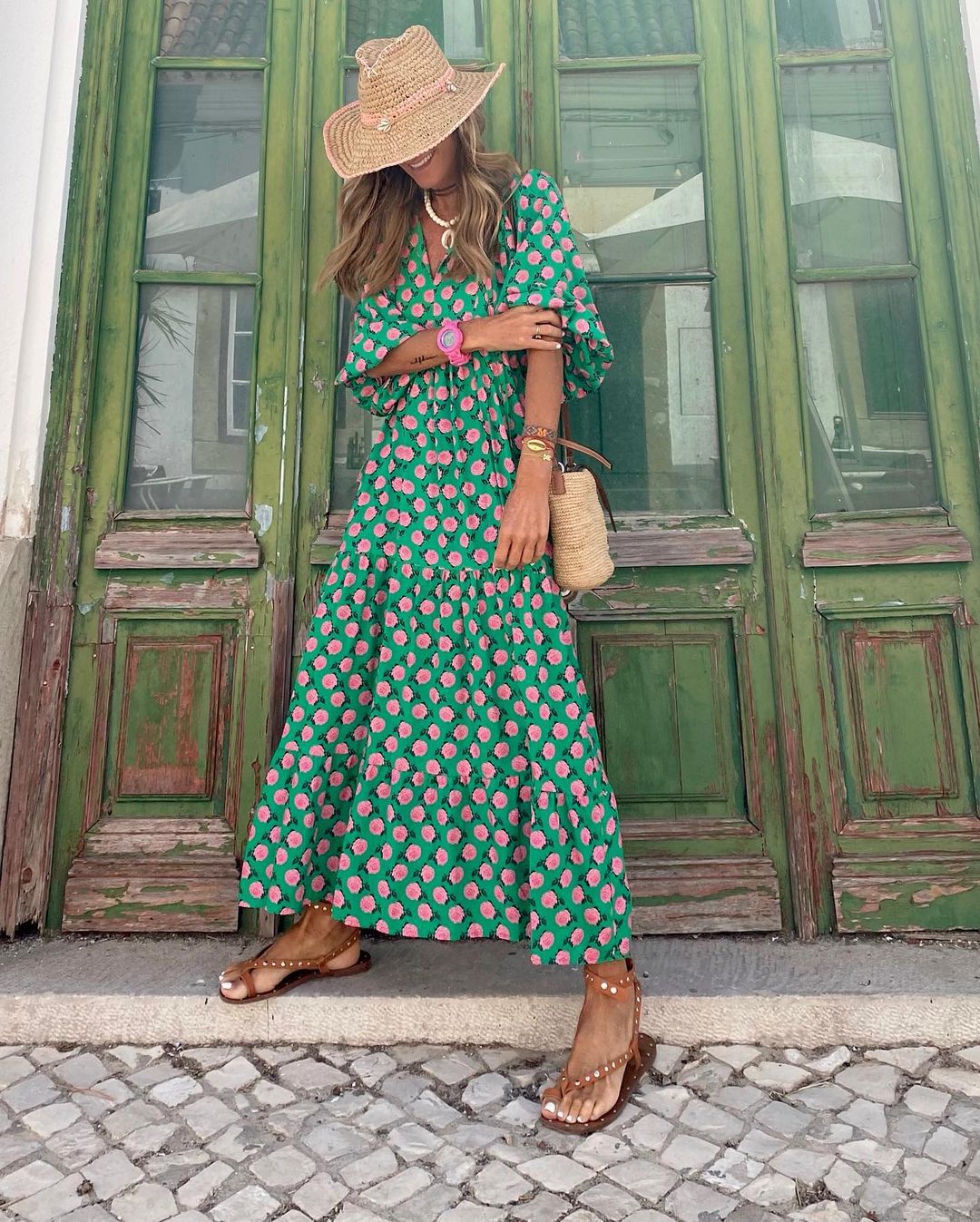Boho V-Neck Maxi Dress – view 5