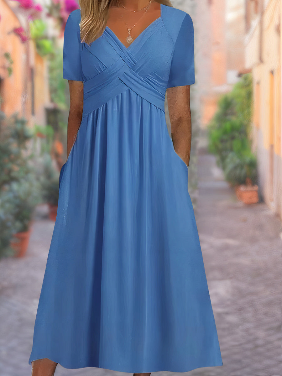 Relaxed Midi Dress – Blue