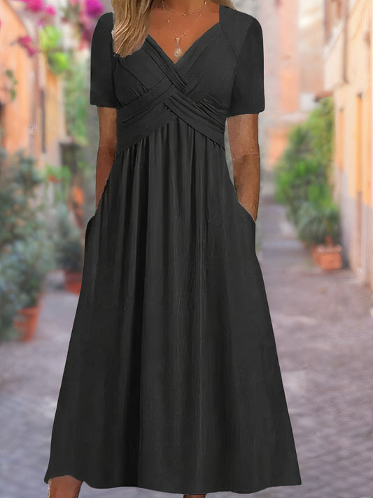 Relaxed Midi Dress – Black