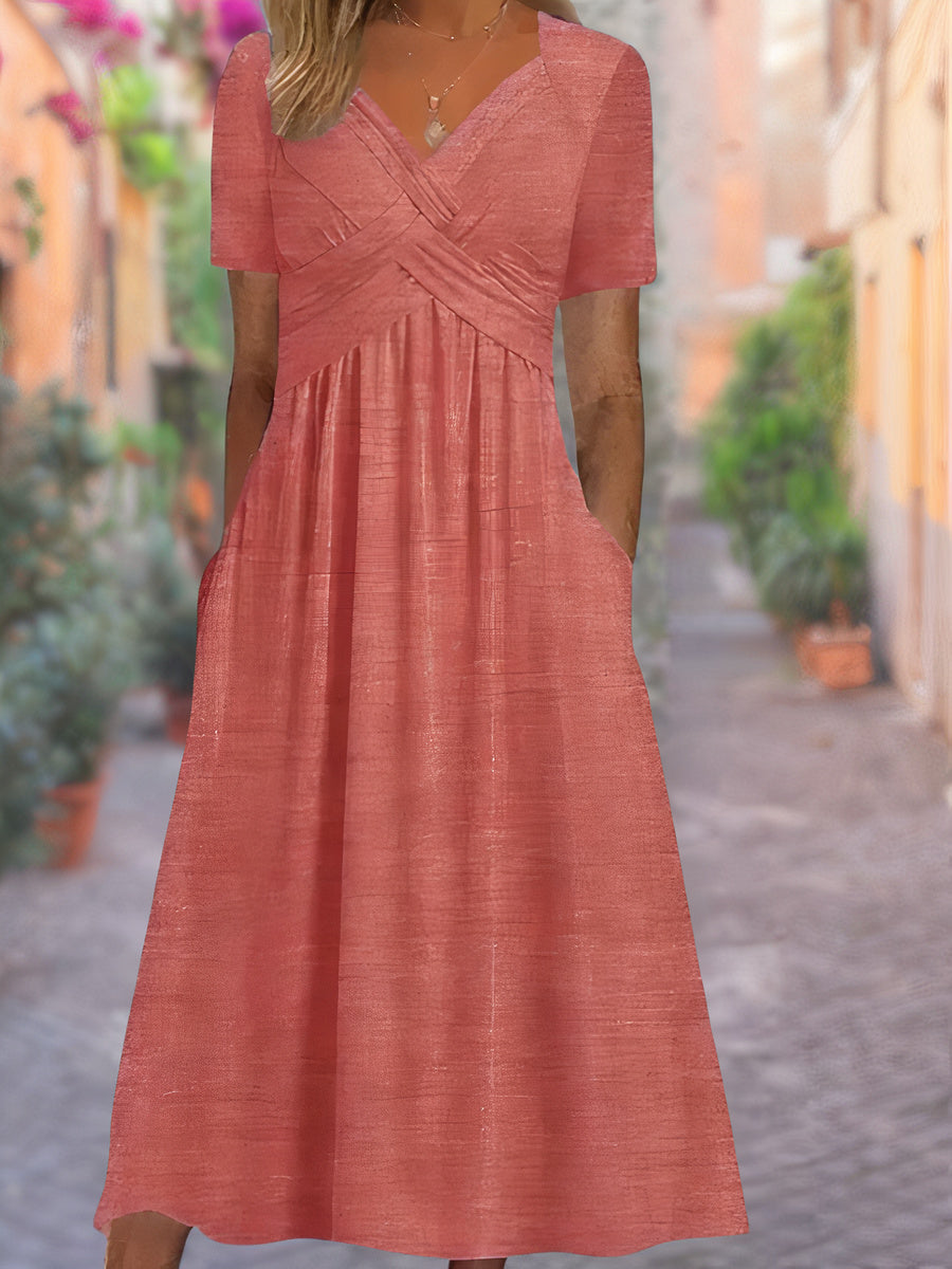 Relaxed Midi Dress – Pink