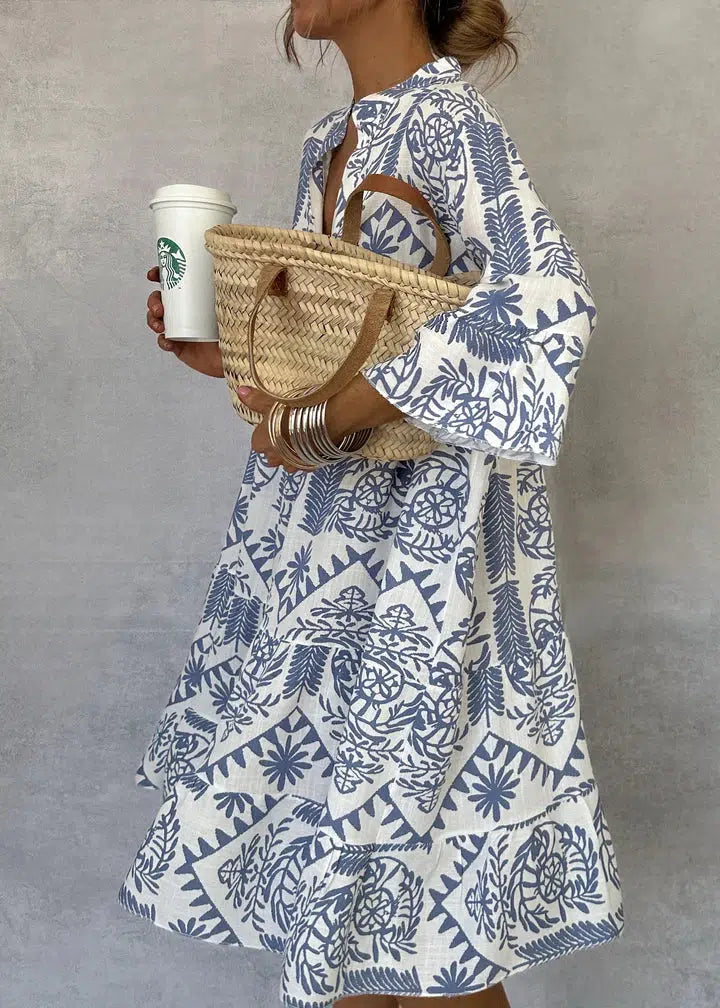V-Neck 3/4 Sleeve Shift Dress – view 5