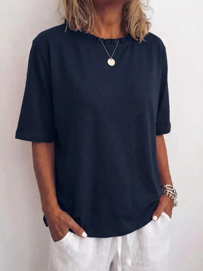 Relaxed Loose Fit Blouse – Navy