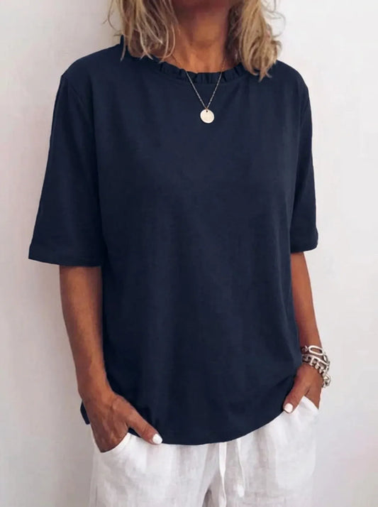 Relaxed Loose Fit Blouse – Navy