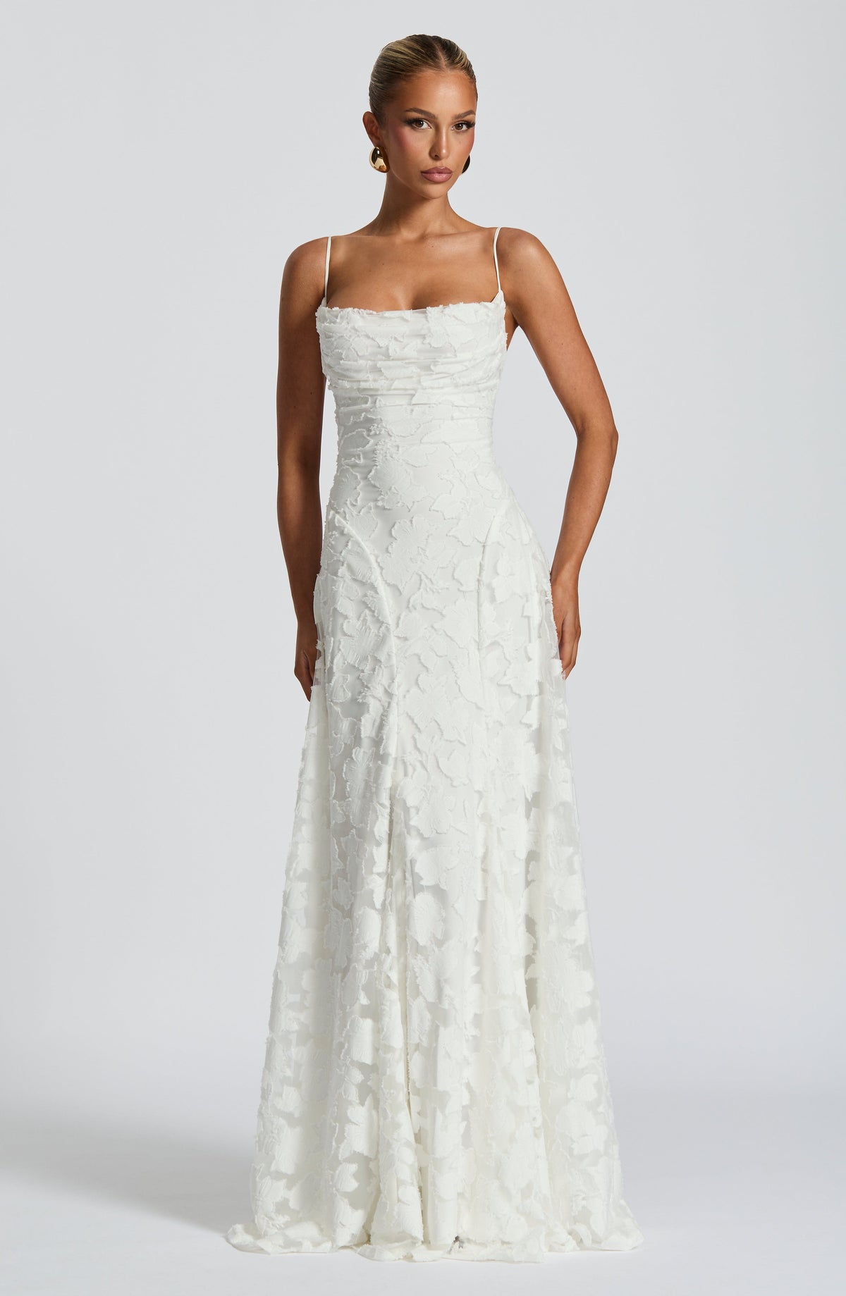Cross Back Flowing Maxi Dress – Ivory