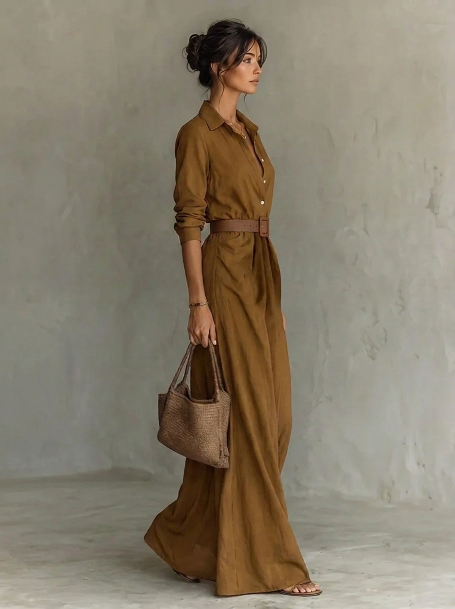 Lace Collar Flowing Maxi Dress – view 2