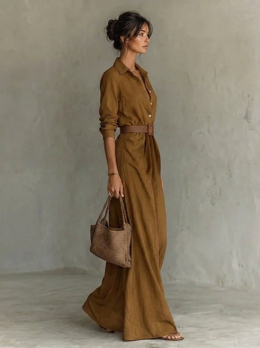 Lace Collar Flowing Maxi Dress – view 2