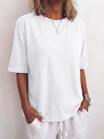 Relaxed Loose Fit Blouse – White