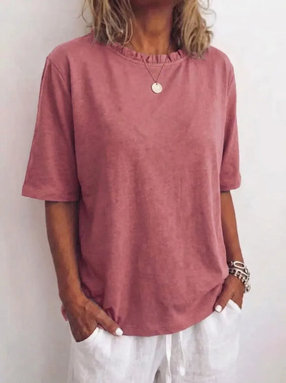 Relaxed Loose Fit Blouse – Dark Pink