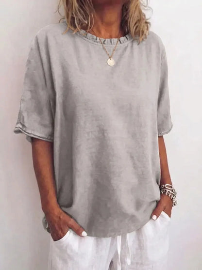 Relaxed Loose Fit Blouse – Grey