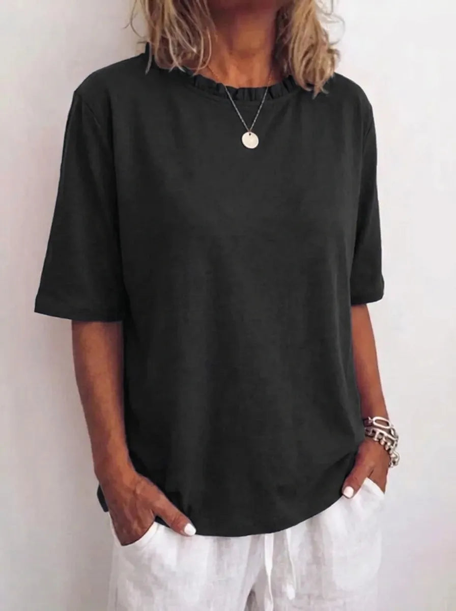 Relaxed Loose Fit Blouse – Black