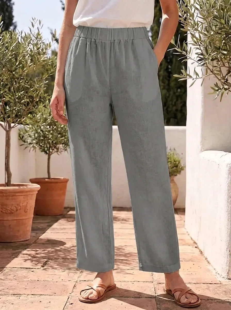 Lightweight Summer Pants with Pockets – Grey