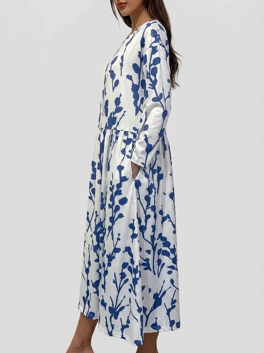 Coastal Floral Short Sleeve Midi Dress – view 2
