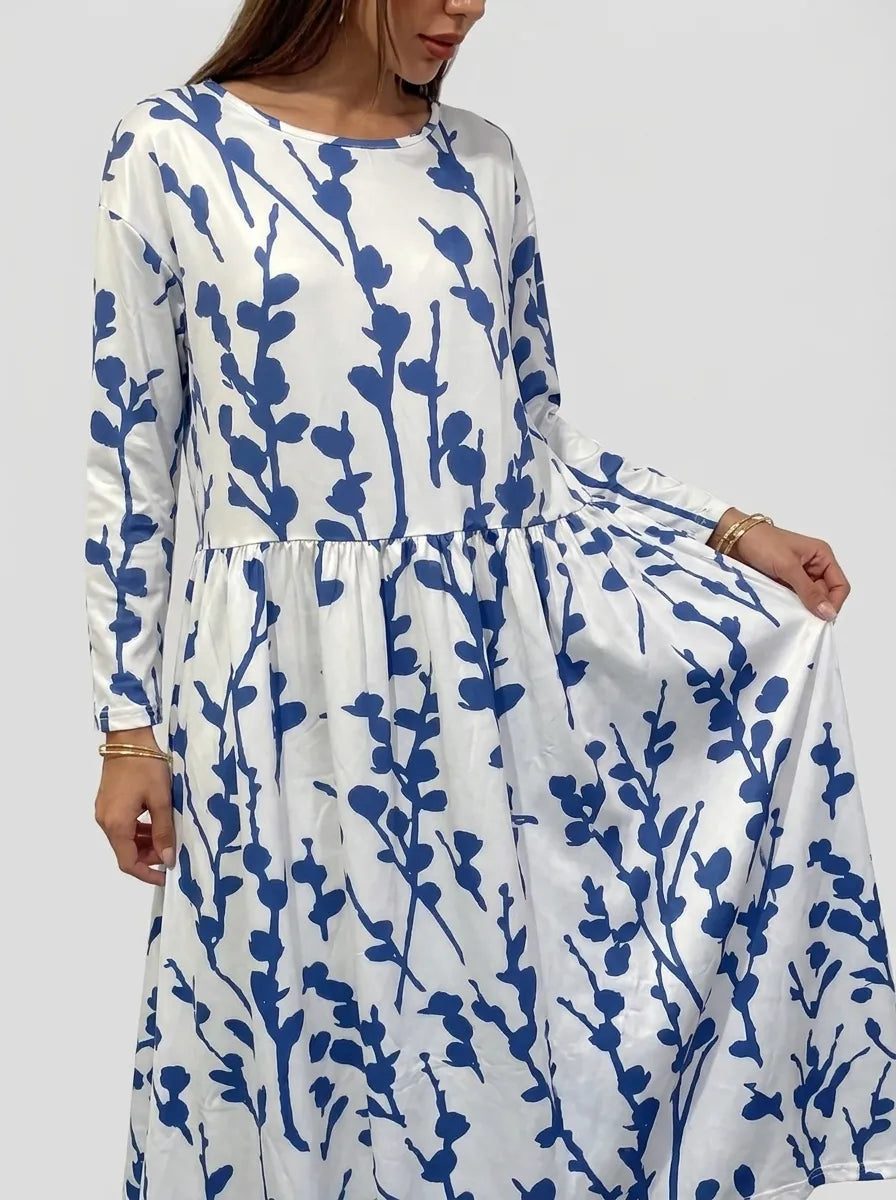 Coastal Floral Short Sleeve Midi Dress – view 3