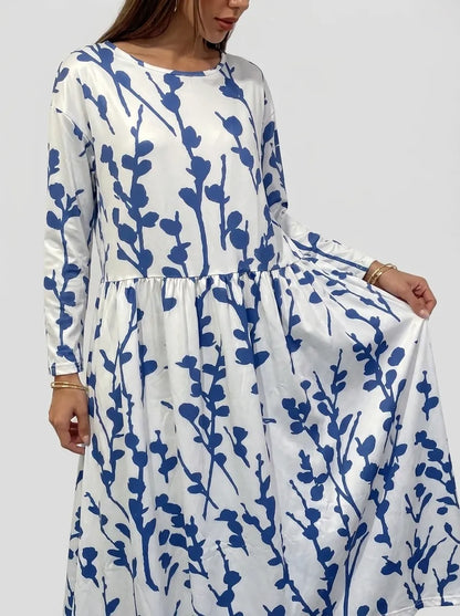 Coastal Floral Short Sleeve Midi Dress – view 3