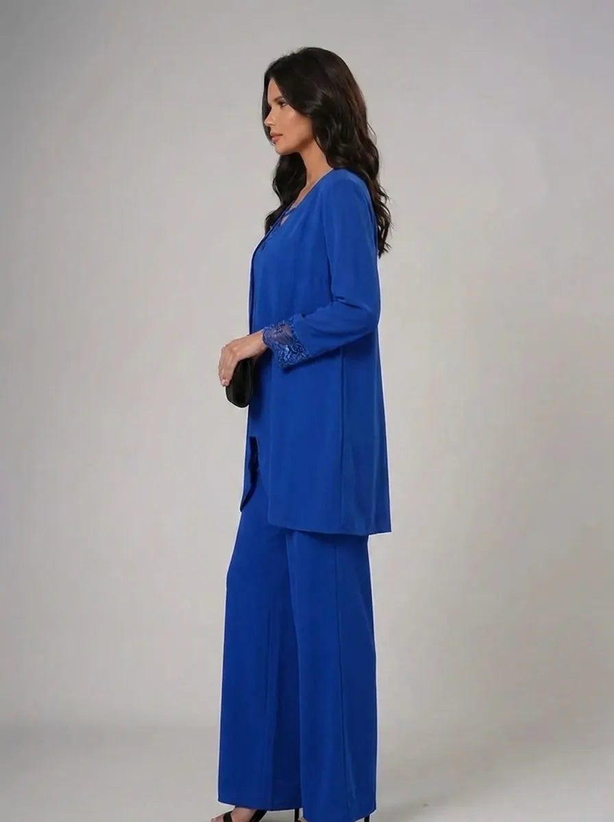Lace Trim Three Piece Pants Set – view 2