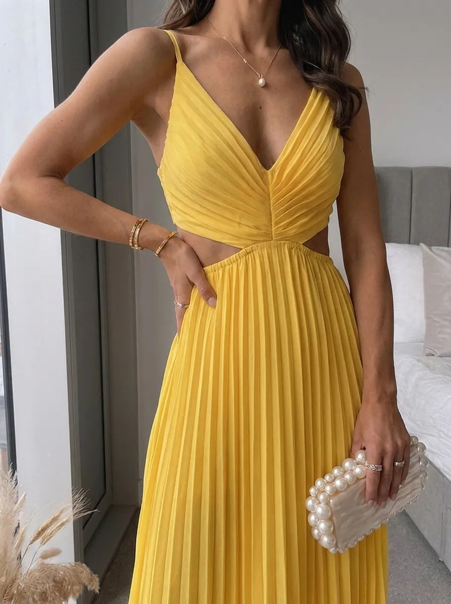 Pleated Flowing Maxi Dress – view 3