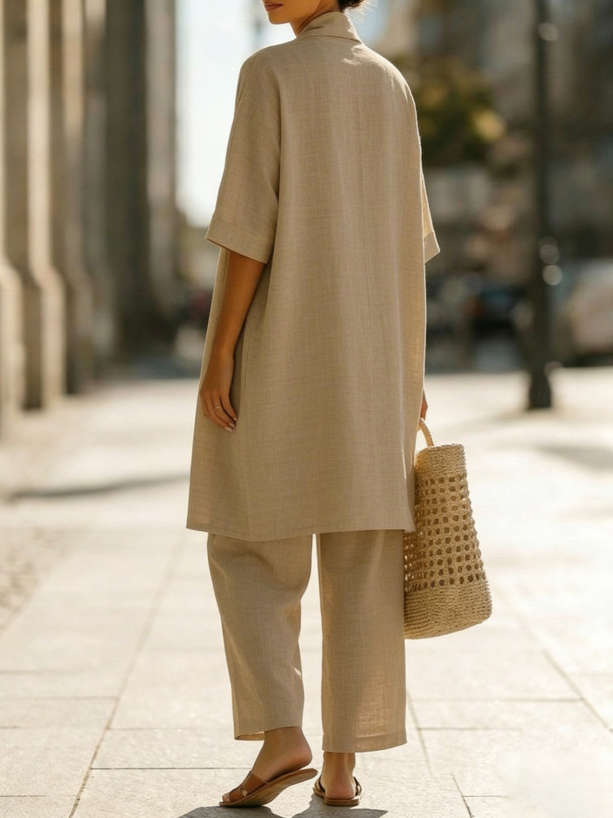 Cami Top Wide Leg Pants and Cover Up Set – view 9