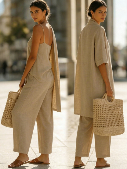 Cami Top Wide Leg Pants and Cover Up Set – view 8