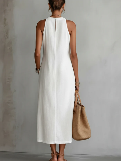 Mandarin Collar Midi Dress – view 3