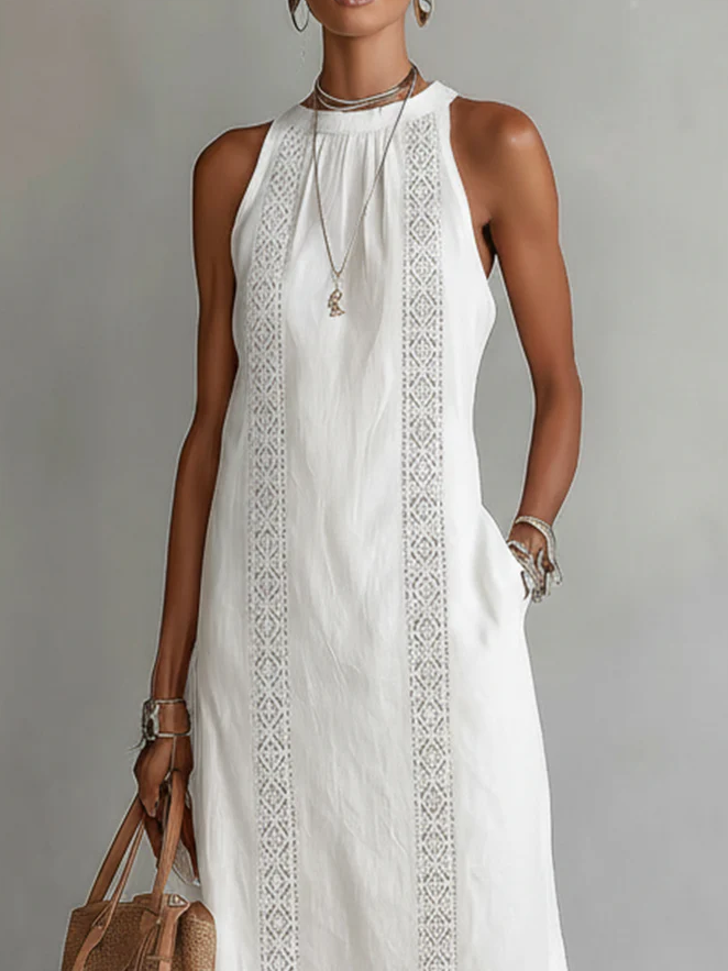 Mandarin Collar Midi Dress – view 4
