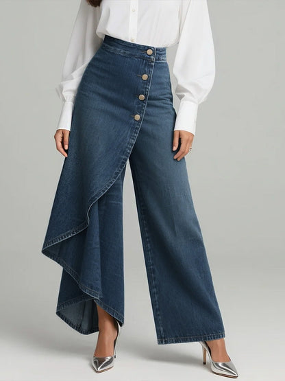High Waisted Relaxed Wide Leg Jeans – Navy