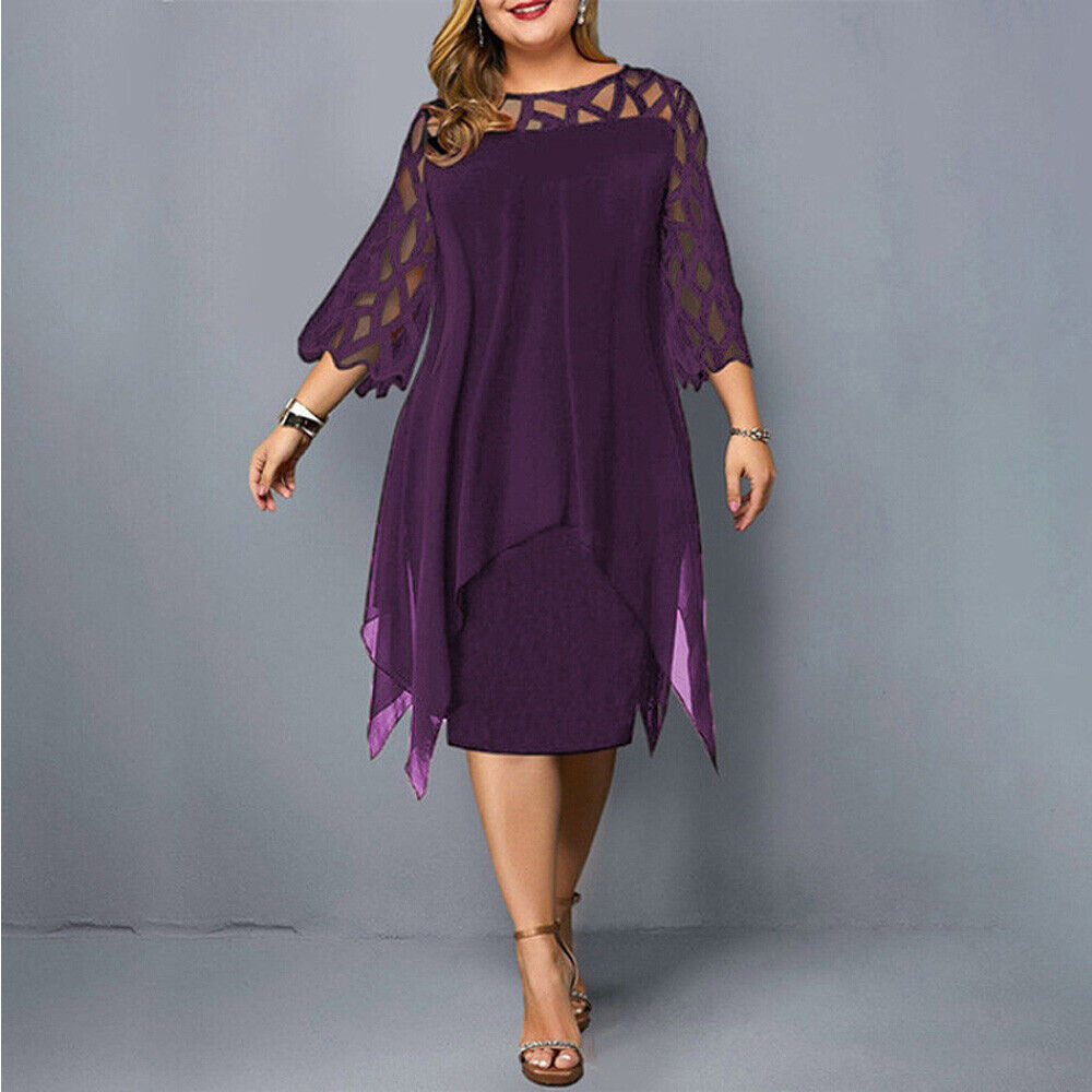 Relaxed Oversized Midi Dress – Purple