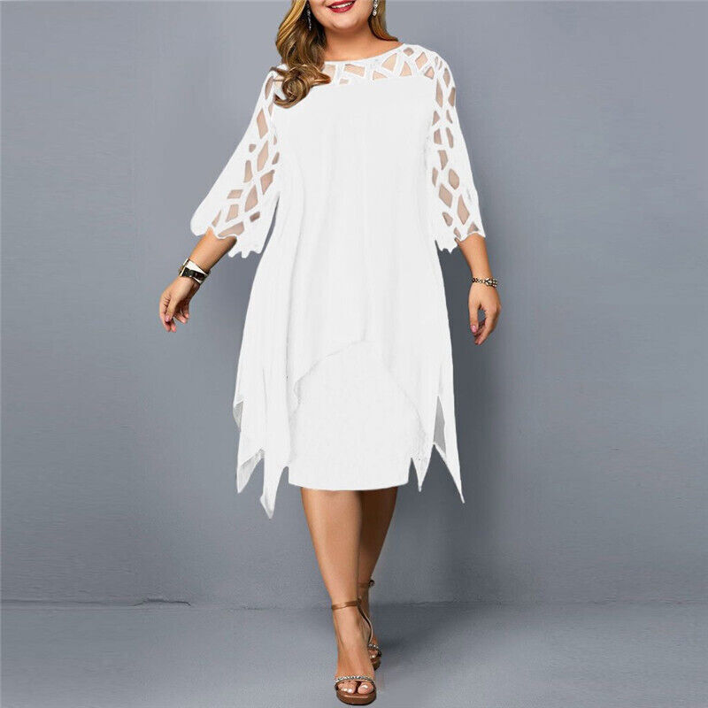 Relaxed Oversized Midi Dress – White