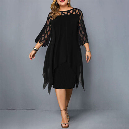Relaxed Oversized Midi Dress – Black